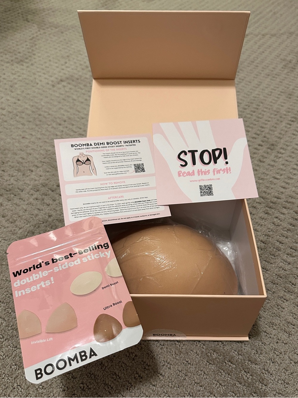 BOOMBA Demi Boost Inserts in Beige Tone, Size F - Picture 2 of 13